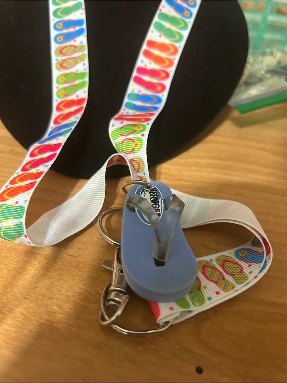 Colorful Flip-Flop Lanyard with Blue flip flop Charm